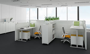 Postes de travail de bureau modernes Bureaux réglables <span class=keywords><strong>en</strong></span> acier Poste de travail sur pied fixe/portable Table du personnel pour le travail de bureau - Product Image 5