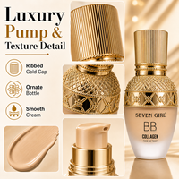 Fond de teint liquide mat au collagène SEVEN GIRL, 24 heures de tenue, imperméable, couvrance totale, crème BB, base de maquillage pour le visage, marque privée