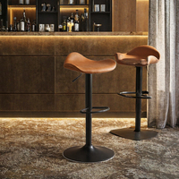 Tabourets de bar modernes en cuir avec structure en fer, chaises de cuisine et de comptoir écologiques pour usage commercial