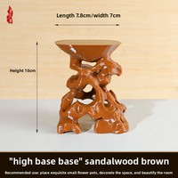 Support de fleurs en résine de style chinois moderne, base irrégulière, motif grain de bois, ornements en plastique imitation jade