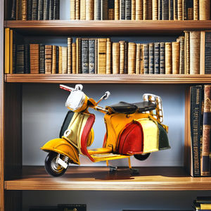 Classique Mini Vintage Moto Modèle Rétro Métal Artisanat Figurine pour Bureau À Domicile Décor Garçon Jouet - Product Image 4