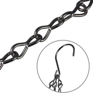 Planta <span class=keywords><strong>de</strong></span> Metal negro decorativa moderna, maceta ajustable <span class=keywords><strong>de</strong></span> 3 puntos, maceta <span class=keywords><strong>de</strong></span> flores, cadena <span class=keywords><strong>de</strong></span> repuesto <span class=keywords><strong>colgante</strong></span> con gancho <span class=keywords><strong>de</strong></span> techo - Product Image 6