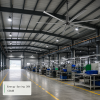 Ventilateur de plafond à économie d'énergie 24FT HVLS avec moteur BLDC et 8 pales en alliage d'aluminium pour systèmes de ventilation d'entrepôt