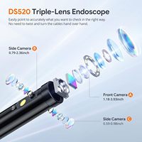 Vente directe d'usine, caméra d'inspection industrielle 1080P avec trois objectifs et 10 lumières LED, endoscope étanche IP67
