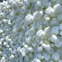 JFW-47 fleurs artificielles décor de mariage fleur mur toile de fond tissu roulant rideau fleur panneau mural pour fête de mariage