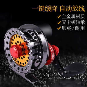 รอกตกปลาแบบหมุน JQWFDLD ตัวเรือนโลหะอะลูมิเนียมอัลลอยด์ ด้ามจับสีแดง รอกตกปลาน้ำแข็ง สำหรับใช้กับคันเบ็ดแบบเรือและสะพาน - Product Image 2