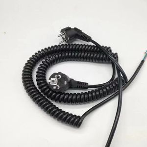 Yelei <span class=keywords><strong>3</strong></span>-adriges Feder draht Spiral-Elektrokabel 0,75 Quadrat 1,5 m 2m 2,5 m Schwarzes Netz kabel Europa Ausziehbarer Draht - Product Image 4