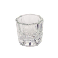 Étiquette privée outils d'art des ongles bol bouteille tasse récipient Dappen verre plat cristal octogonal Detal verre
