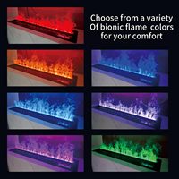 Cheminée à vapeur d'eau Kalsubo de 39,37 pouces encastrée, flamme atomisée 3D, éclairage multicolore, télécommande, minuterie, chauffage 1500W