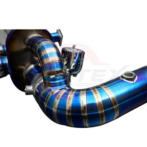 Sistema de Escape Catback con Válvulas Vortex Titanium para Porsche 911 991.2 Carrera S 4S GTS 3.0T Flat-6, Silenciador Azul Quemado con Corte Pie Cut - Product Image 6