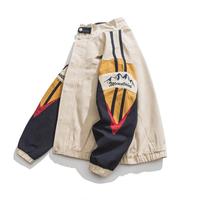 Veste de baseball universitaire rétro brodée en coton de haute qualité pour hommes, avec logo personnalisé, coupe courte et légèrement tachée