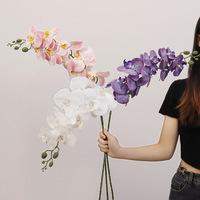 Kunstmatige 3D-geprinte Phalaenopsis bloemen van zacht rubber, 9 hoofden, bruiloft- en huisdecoratiearrangement in China