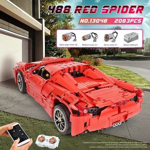 Mould King 13048 2083 Uds coche Serie RC <span class=keywords><strong>488</strong></span> araña roja coche deportivo modelo de bloques de construcción juguete educativo técnico regalo de Festival - Product Image 5