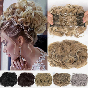 Vente en gros, Chignon synthétique bouclé, Extension capillaire, queue de cheval, postiche - Product Image 2