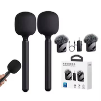 Kit de microphone cravate sans fil double canal 2,4 GHz avec micro portable pour Vlog, interview, enregistrement vidéo sur téléphone et caméra