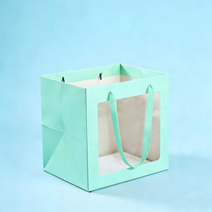 Bolsas de Papel Impresas Personalizadas al por Mayor, Verdes con Ventanas Transparentes, Bolsas de Regalo de Lujo Diseñadas Específicamente para Regalos de Cumpleaños - Product Image 1