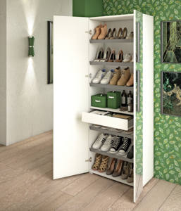 Armario moderno de 2 puertas con espejo, mueble de dormitorio con Zapatero - Product Image 3