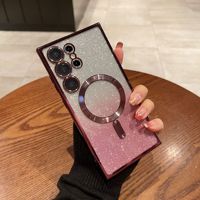 Coque de téléphone magnétique populaire à paillettes électroplaquées dégradées pour Samsung Galaxy S26 S25 S24 Ultra A17 A37 A57 A56 A36