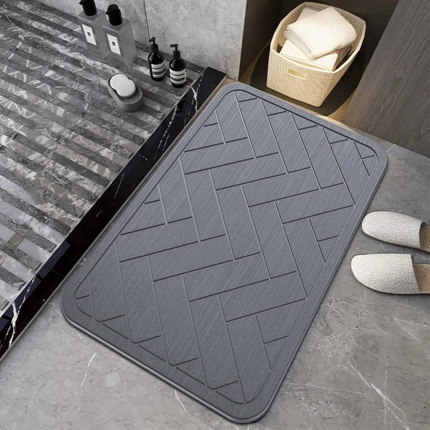 Custom wholesale diatomite earth stone bath mat bath mats for bathroom non slip