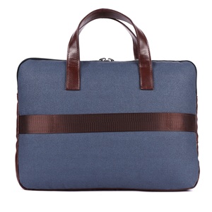 Jute Emboss Blue Brown Laptop <b>Bag</b> Stylish and Durable <b>Bag</b> for Office Business Travel College & Daily Use - Product Image 5