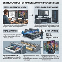 Stock más de 250 diseños 3D Lenticular Anime pinturas 30*40 cm 3D japonés Anime cambiando imágenes 3D Anime carteles para decoraciones