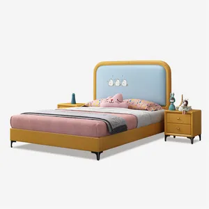 سرير أطفال خشبي عالي الجودة للأولاد سرير علوي مزدوج على شكل قلب للأطفال والفتيات