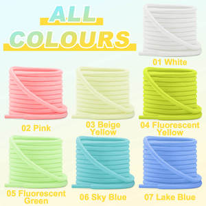 Lacets lumineux ronds de 4 mm, corde en polyester tressée classique pour bottes, lacets de chaussures lumineux avec un design classique - Product Image 5