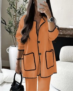 <strong>2026</strong> New Women's Eco-Friendly Polyester/<strong>Cotton</strong> Sports <strong>Wear</strong> Suit Autumn Fashion Casual Regular Fit Pure Color Two-Piece Set - Product Image 4