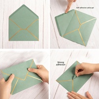 En gros, élégantes cartes de remerciement vertes en papier avec dorure à chaud, ensemble de papeterie personnalisée pour mariages et événements, pour entreprises