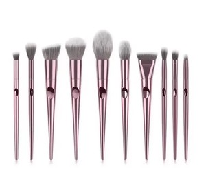Ensemble professionnel de pinceaux de maquillage pour les yeux, poils synthétiques, pinceaux éventail, pour le visage, l'eye-liner, le rasage, 10 pièces/ensemble - Product Image 1