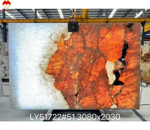 Dalle de Quartzite <span class=keywords><strong>Pandora</strong></span> Rose Macaron Charme de Patagonie Dalle rétroéclairée en pierre naturelle avec grand cristal translucide Quartzite du Brésil - Product Image 2