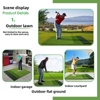 Nouveau Tapis de Golf GOLF à Trois Types de Gazon, Épaissi, Durable, pour Tee à Gazon Long, Tapis de Pratique et Cages de Golf