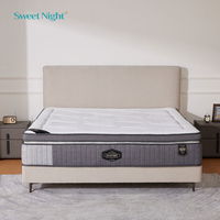 Matelas de luxe confortable à ressorts ensachés indépendants, mousse à mémoire de forme au gel de latex, pour hôtels, 12 pouces