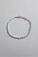 Bijoux de mode en matériaux naturels, collier tendance avec moitié de pierres d'améthyste et moitié de perles d'eau douce, certifié CE ASTM REACH