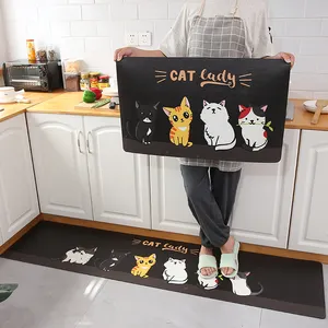 Wholesale fashion modern printed machine washable dust proof absorb water and oilproof dirtproof cookhouse kitchen sink foot mat