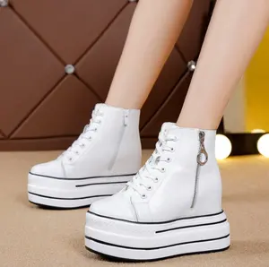 cy10550a women shoes factory price platform sneakers casual footwear lace up ladies pu shoes