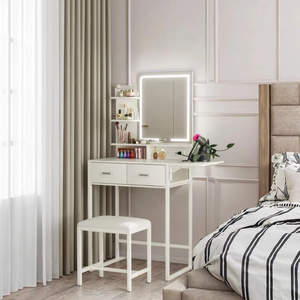 Tocador de dormitorio <span class=keywords><strong>infantil</strong></span> con cajones de almacenamiento Sillas Estantes Tocador de maquillaje pequeño con espejo - Product Image 4