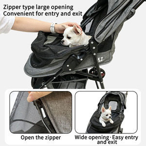 Poussette pliable et respirante pour animaux de compagnie JXB PG8030DP pour chiens et chats de petite et moyenne taille, pour les promenades en plein air et les voyages - Product Image 3
