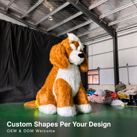 Chien géant en peluche gonflable, modèle d'animal en peluche gonflable personnalisé pour la décoration de stand photo lors d'une exposition canine en centre commercial