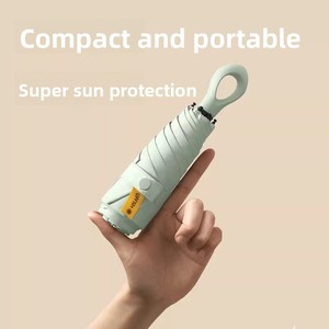 <span class=keywords><strong>Parapluie</strong></span> manuel classique portable 5 plis, baleines renforcées en fibre de verre, <span class=keywords><strong>petite</strong></span> <span class=keywords><strong>taille</strong></span>, grande protection UV50+, résistant au soleil et à la pluie, logo personnalisé - Product Image 2