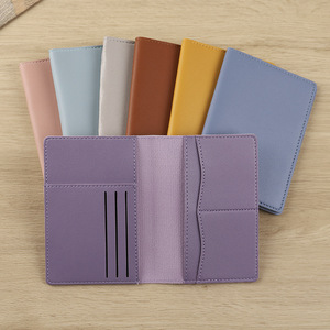 最新デザインヴィンテージPUレザー防水カスタムロゴユニセックス屋外旅行パスポート銀行カードカバー - Product Image 2