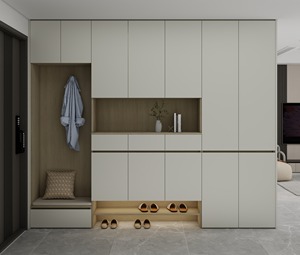 <span class=keywords><strong>Petite</strong></span> armoire à chaussures en bois massif personnalisée avec banc pour porte d'<span class=keywords><strong>entrée</strong></span> Design Living Room & Hotel Use - Product Image 2