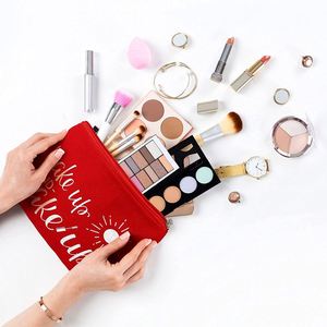 Pochette zippée en toile polyvalente pour femmes, idéale comme trousse de maquillage ou sac de toilette pratique pour les voyages - Product Image 2