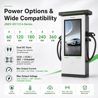 Chargeur rapide DC pour véhicules électriques 120 kW à double sortie avec écran publicitaire pour fournisseur de bornes de recharge publiques