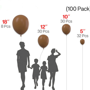 Retro <strong>Brown</strong> <strong>Balloons</strong> 100 Pcs Different Sizes Pack of 18 Inch 12 Inch 10 Inch 5 Inch Coffee <strong>Balloons</strong> for Party Decorations - Product Image 3