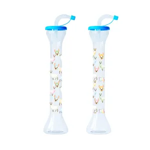 400Ml PET Nhựa Cổ Dài Slush Ice Yard Cup Với Nắp Và Rơm - Product Image 1