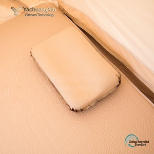 Portable <b>Inflatable</b> Sponge Material Camping Travel Pillow with Storage Bag Beige All Seasons Use - Product Image 5