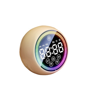 Portable Clock Speaker Circular LED Illuminated Touchscreen Alarm <b>Timer</b> With Snooze Function For Home Use - Product Image 1