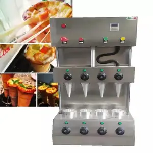 Máquina de cone de pizza elétrica de aço inoxidável, fabricante de 4 moldes