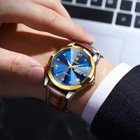 Poedagar810 Classic Analog Chronograph Kleider uhr Business Wheel Leder Wasserdicht 50M Luxus Quarz